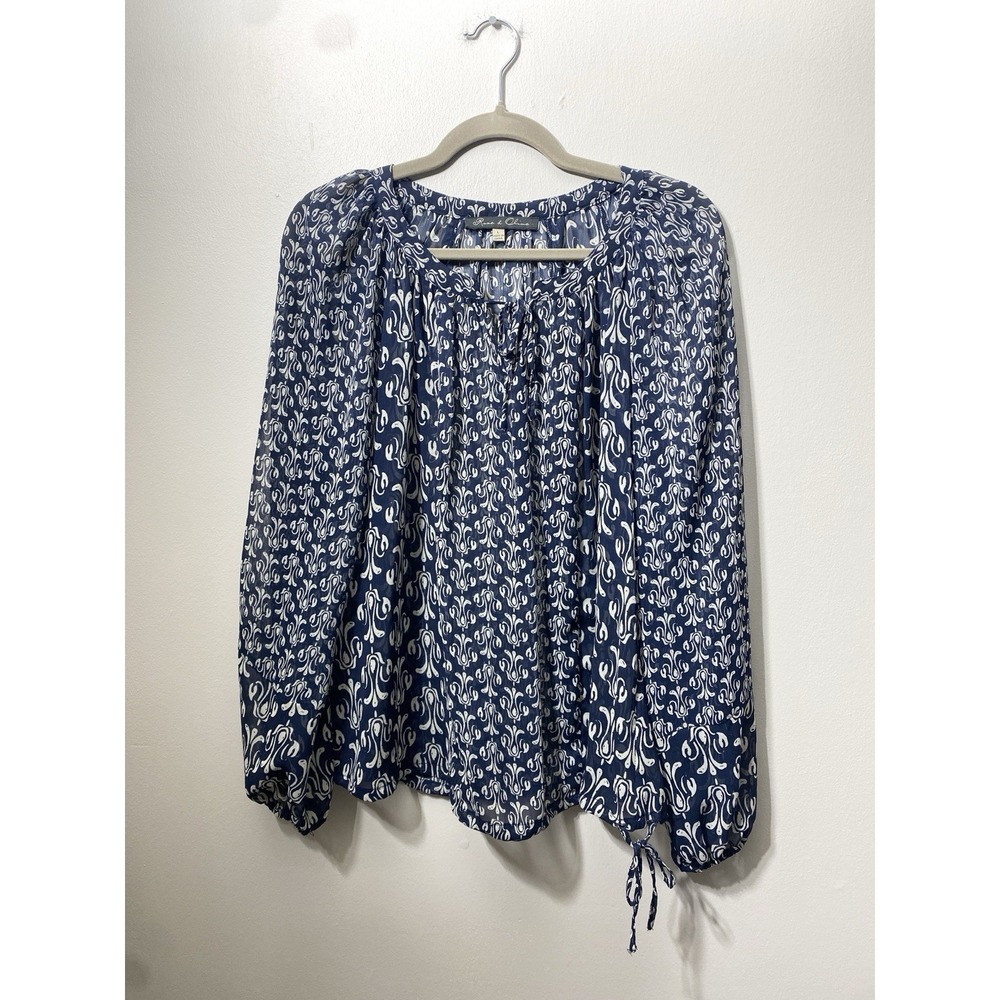 Rose‎ & Olive Woman's Sheer Artsy BOHO Peasant Layering Top Long Sleeve Size L